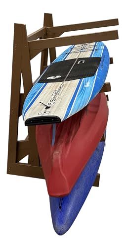 Log Kayak Rack One Sided Recycled Poly Kayak Rack Weatherproof Nutmeg Brown