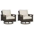 Signature Design by Ashley Paradise Trail Outdoor Swivel Lounge Chair Set, 2 Count Medium Brown