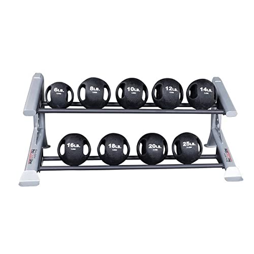 Body-Solid Pro Clubline 2-Tier Medicine Ball Rack Grey/Black