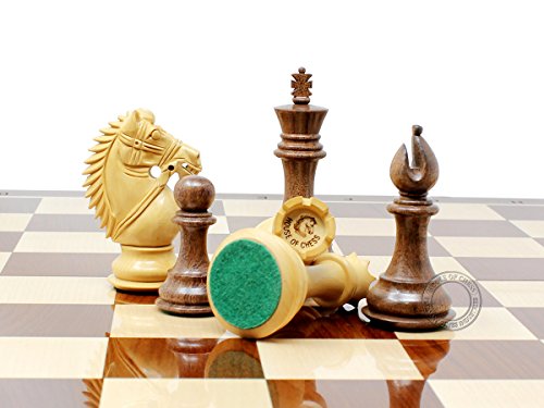 House of Chess Rio Staunton Acacia Wood Chess Set 21" Bronze