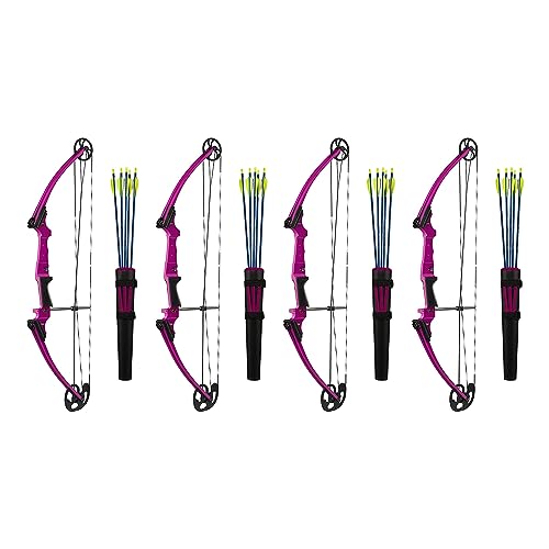 GENESIS Archery Compound Bow Kit Adjustable Draw Length 15" to 30" Adjustable Draw Weight 10 to 20 lbs Left-Handed Purple