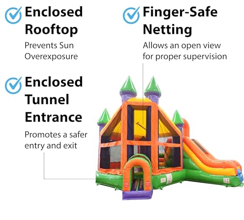TentandTable Inflatable Bounce House with Slide Orange Rainbow