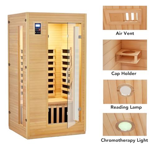 GarveeLife Infrared Sauna 1-2 Person Low EMF Wooden