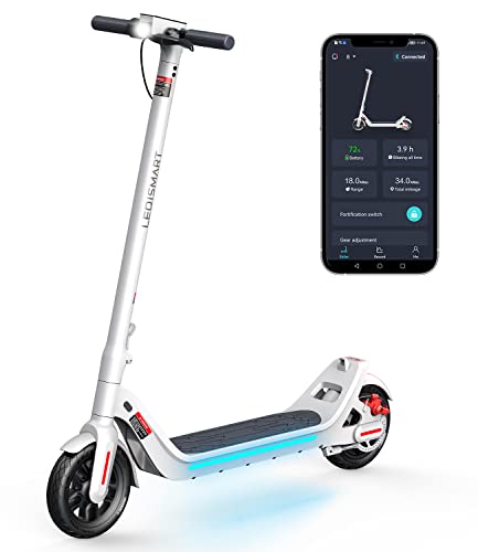 LEQISMART Electric Scooter 600W Motor Dual Brakes 28-Mile Range White