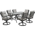 Hanover Lavallette 7-Piece Patio Dining Set Silver