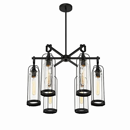 Bailey Street Home 6 Light Outdoor Pendant Vintage Style Satin Black