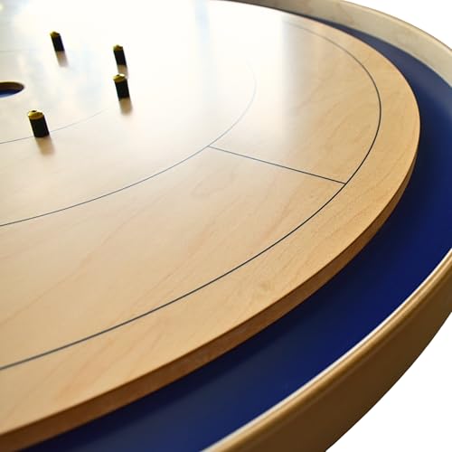 Crokinole Canada Royal Blue Tournament Crokinole Board Game Set Brown & Blue