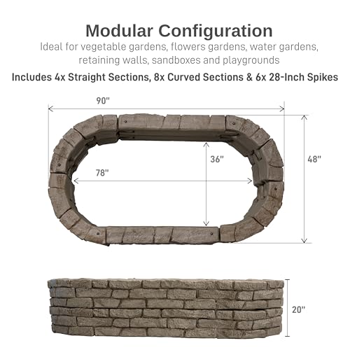 RTS Home Accents Rock Lock Raised Garden Bed Kit 96" Oval