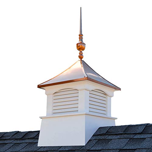 Good Directions 26" Square Coventry Vinyl Victoria Copper Finial Cupola White