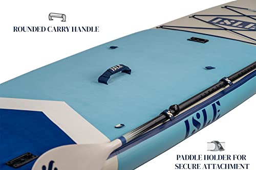 ISLE Surf and SUP Sportsman Inflatable Fishing Stand Up Paddle Board Aqua/Navy