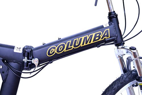 Columba Alloy Folding Bike 18 Speed Double Suspension Black 26 inch