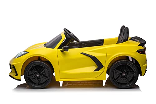 Freddo 24V Chevrolet Corvette C8 2 Seater Ride-On Car for Kids Yellow