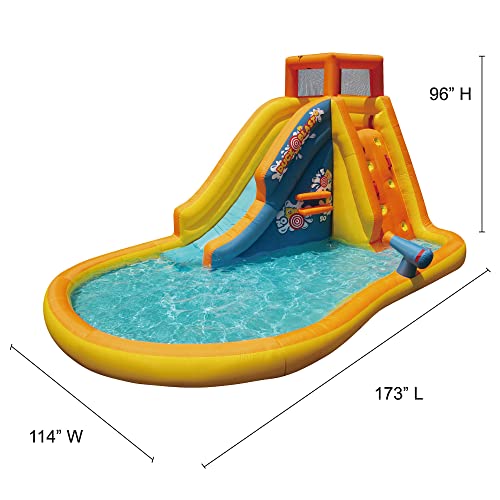 BANZAI Duck Blast Inflatable Water Park with Waterslide and Water Cannon Multi