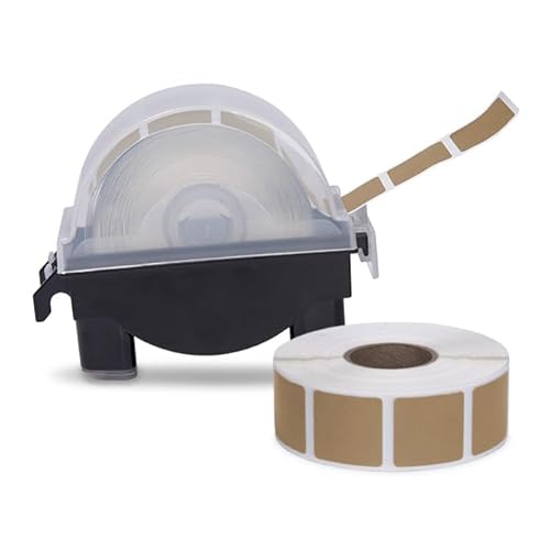 Law 1000-Pack 7/8" Square Target Pasters with Plastic Dispenser Brown