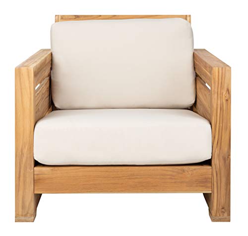 Safavieh Couture Patio Guadeloupe Outdoor Club Chair Natural/White
