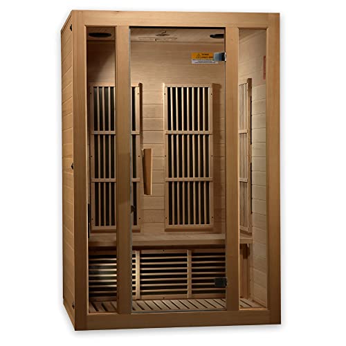 BOTARO Maxxus Saunas MX-J206-01 Seattle Carbon Far Infrared Sauna for 2 Persons Hemlock Wood