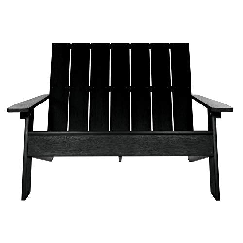 Highwood Italica Modern Outdoor Adirondack Loveseat Black