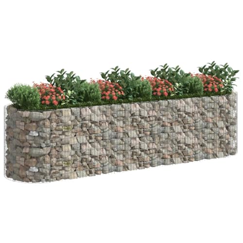 Gabion Raised Bed Galvanized Iron 157.5"x39.4"x39.4" for Outdoor Plants White Black Other