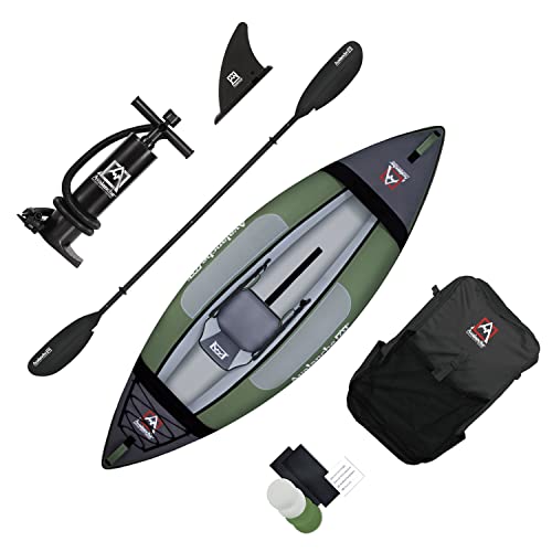Avalanche 1-Person Voyager Inflatable Kayak Set Blue/Green