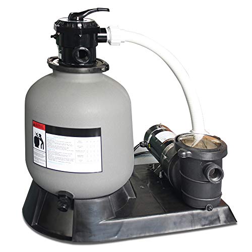 Swim Central Sand Filter Combo with Pump Pressure 2.0HP for Above Ground Pools 24-Inch Gray