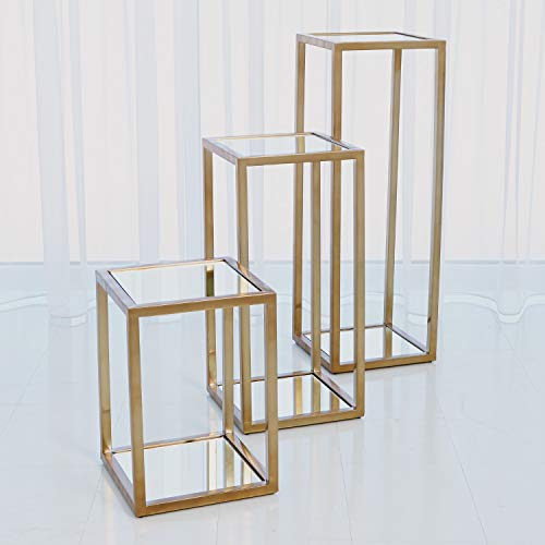 Global Views Escher Pedestal Planter Brass Multicolor