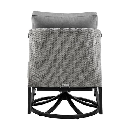 Armen Living Palma Aluminum Outdoor Swivel Lounge Chair Gray