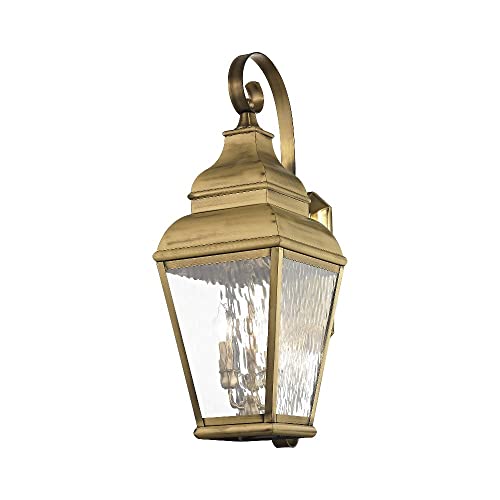 Livex Black Exeter 3 Light Outdoor Wall Lantern