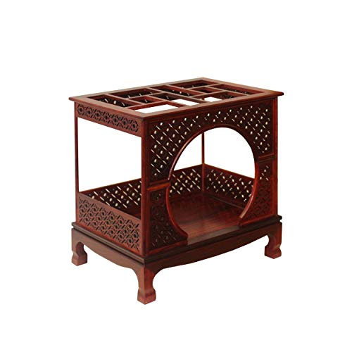 orientliving Chinese Rosewood Furniture Canopy Bed Miniature Display Brown