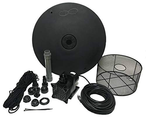 Custom Pro 1/3 HP Floating Pond and Lake Fountain Kit - 3500 GPH Pump, 4 Spray Styles, 100 Foot Cord