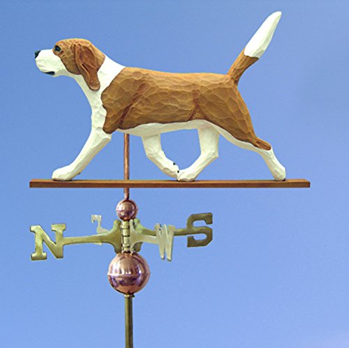Beagle Hand Carved & Painted Weathervane 32 Inch Red/White