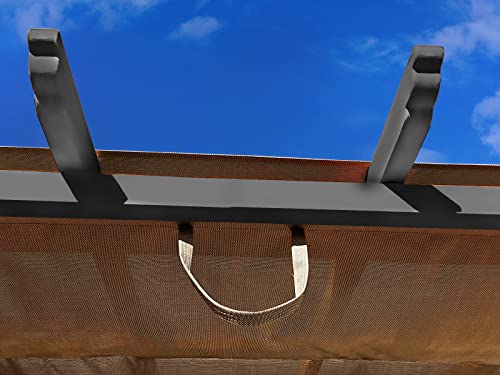Paragon Outdoor 11’ x 11’ Florence Aluminum Pergola with Retractable Canopy Cocoa