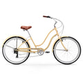 Firmstrong Siren Lady 7 Speed Beach Cruiser Bicycle Vanilla