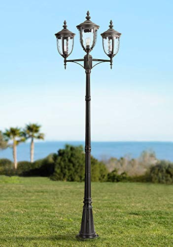 John Timberland Bellagio Outdoor Post Light 3-Light Texturized Black