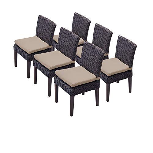 TK Classics TKC Venice Wicker Patio Dining Chairs Set of 6 Aruba