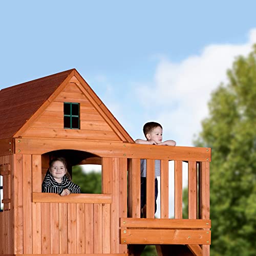 Backyard Discovery Hillcrest Cedar Swing Set Brown