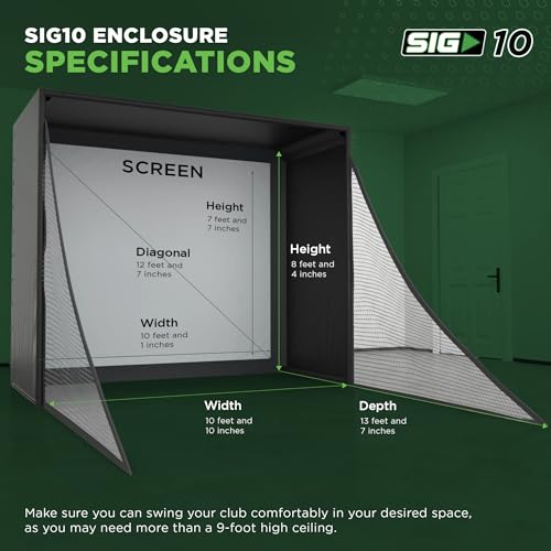 The Indoor Golf Shop SIG8 Golf Simulator Enclosure - Includes SIGPRO Premium Screen
