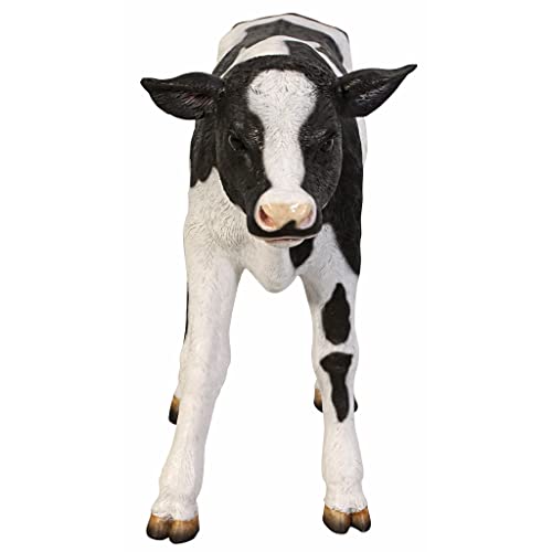 Design Toscano Buttercup Life Size Holstein Calf Dairy Cow Statue Full Color