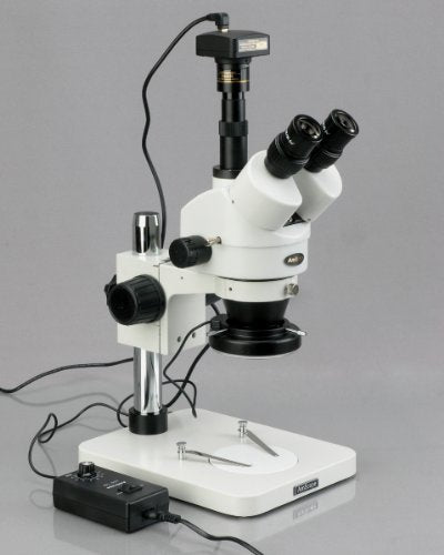 AmScope Digital Trinocular Stereo Zoom Microscope 3.5X-90X Magnification