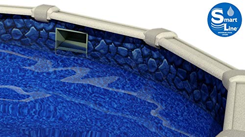Smartline Boulder Swirl 30-Foot Round Pool Liner | UniBead Style | 54-Inch Height | 25 Gauge Virgin Vinyl | Strong & Durable | Steel-Sided Pools