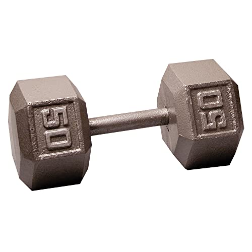 Body-Solid Dumbbell Rack with 5-50 lbs. Hex Set and Mat Grey