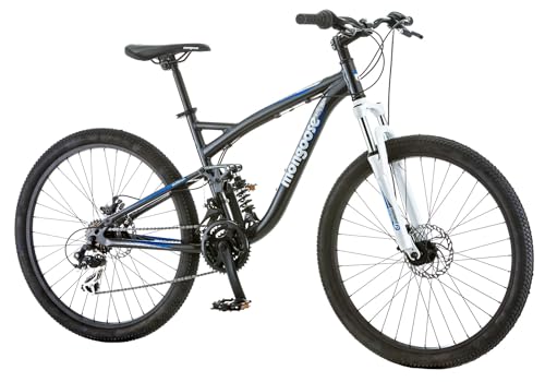 Mongoose Men's Detour Mountain Bike Grey Full Susp