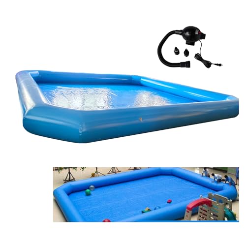 EQCOTWEA Inflatable Pool with 110V Pump, 26.2x26.2x2ft Large Blue