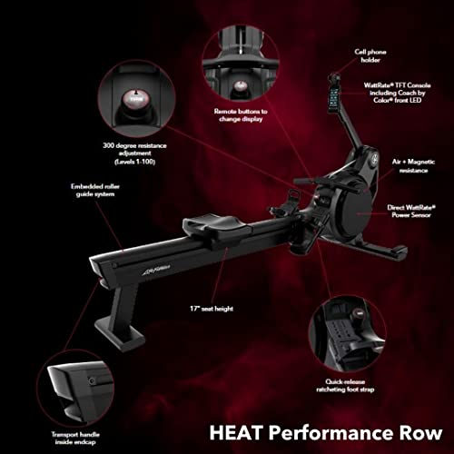 Life Fitness Heat Performance Rower with TFT Console Black