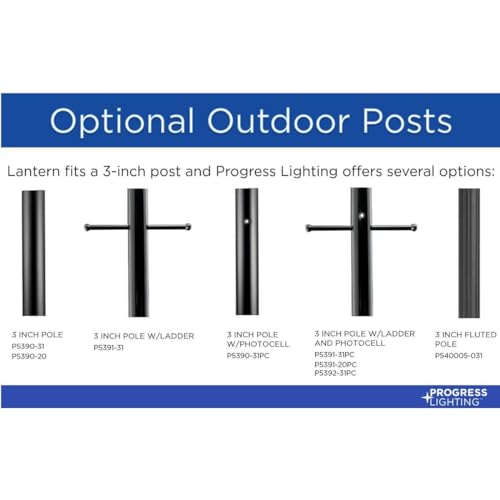 Progress Lighting Bradshaw Collection One-Light Outdoor Post Lantern Textured Black