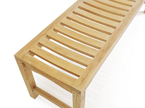 Windsor Teak Furniture Genuine Grade A Teak 59" Oxford Backless Bench Teak