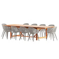 International Home Miami Amazonia 11-Piece Rectangular Patio Dining Set with Grey Aluminium Chairs