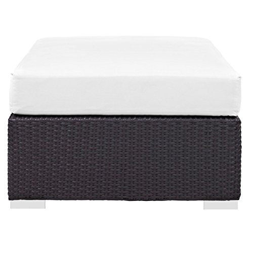 America Luxury - Outdoor Modern Contemporary Urban Design Rectangle Patio Balcony Ottoman White