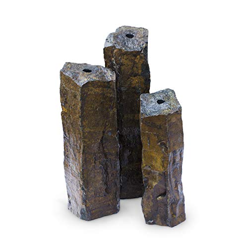 Aquascape Mongolian Basalt Stone Fountain Columns Set of 3 Natural