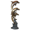 Design Toscano Triple Leaping Dolphins Cast Garden Statue Two Tone Bronze & Verdigris