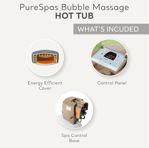 Intex PureSpa Bubble Massage Inflatable Hot Tub Set, 6 Person, Tan